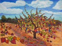150 year old grape vine in the harvest colors.