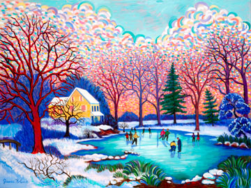 Color against color creates this sort ofNaive Pointalistic Impressionism.